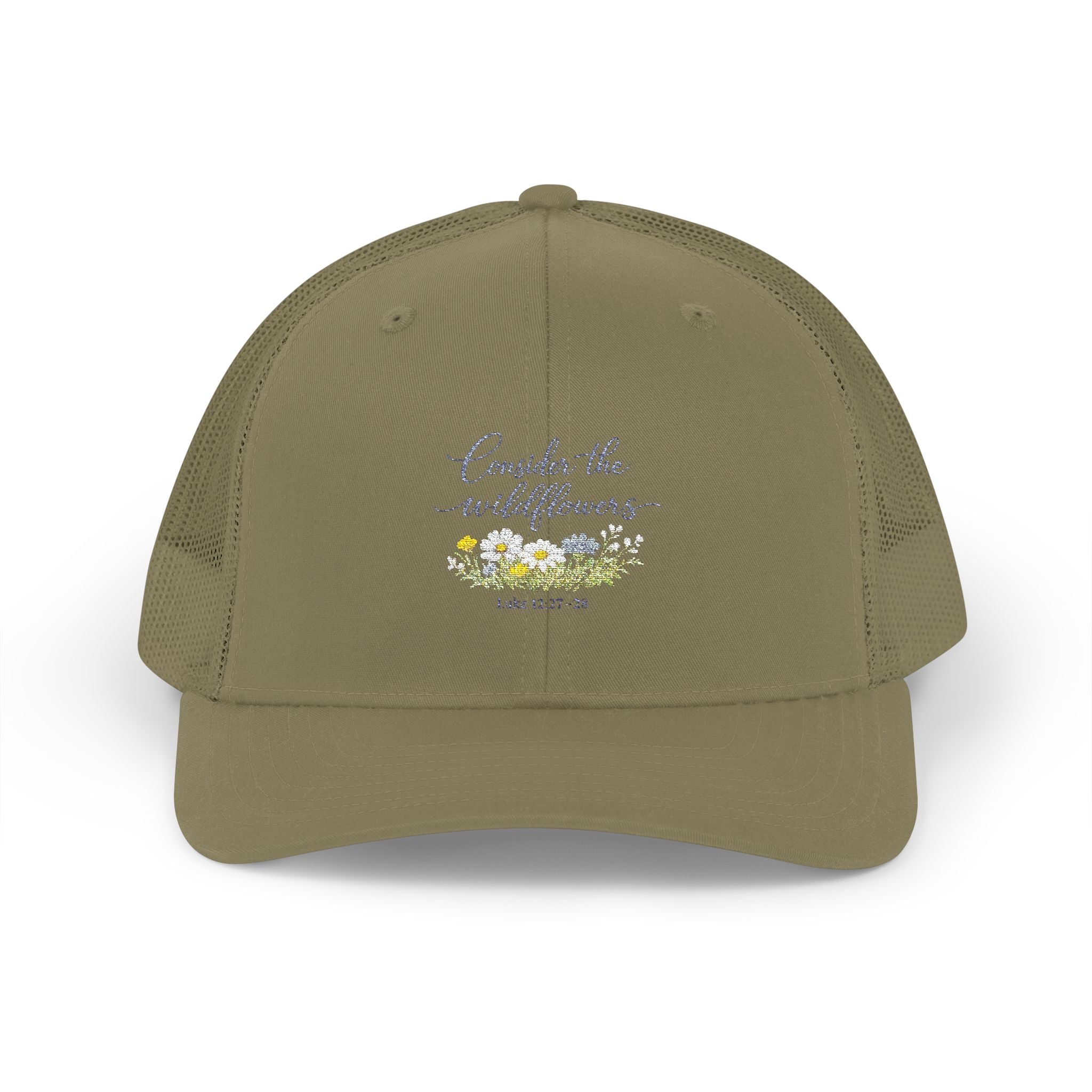 Embroidered 'Consider the Wildflowers' Hat