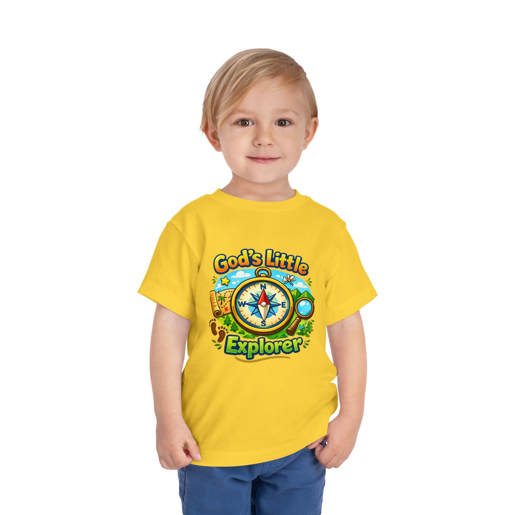 God's Little Explorer Toddler Tee — Christian Kids Compass Adventure Shirt