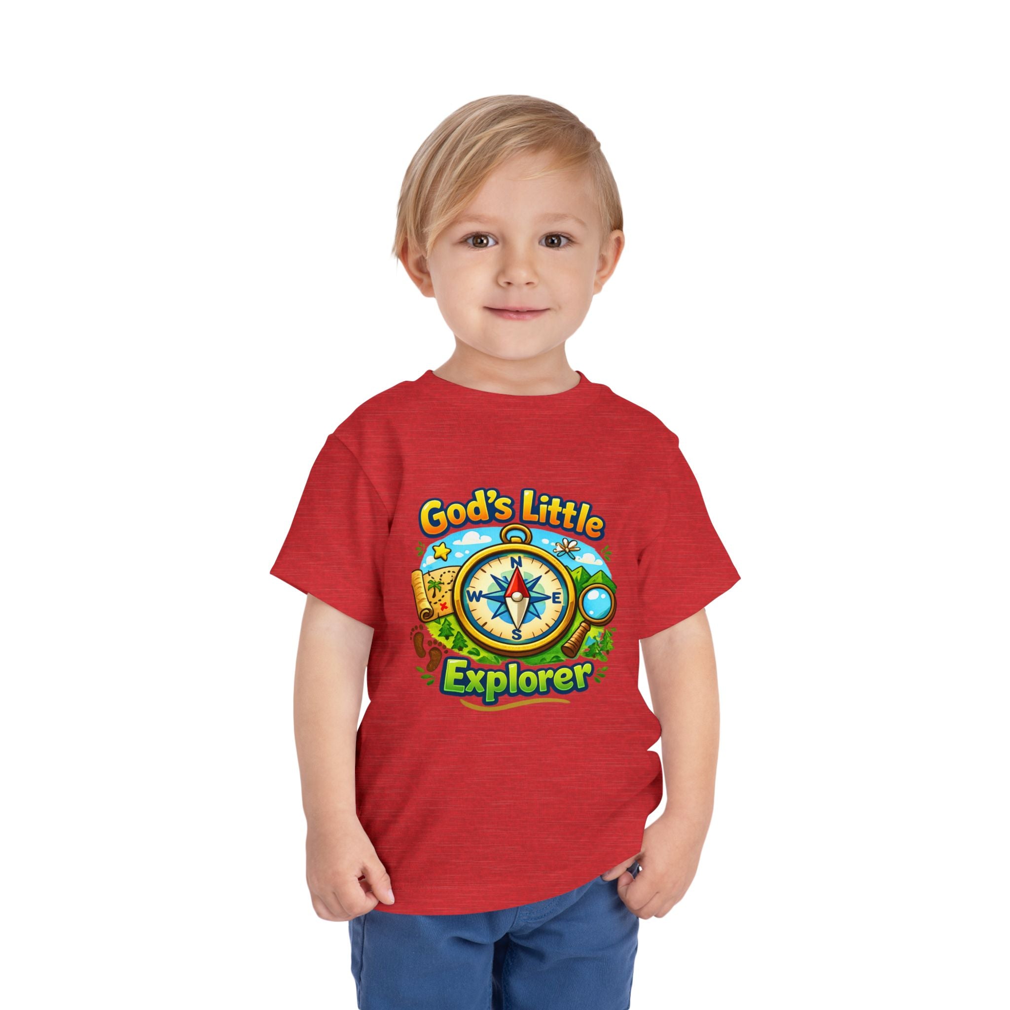 God's Little Explorer Toddler Tee — Christian Kids Compass Adventure Shirt