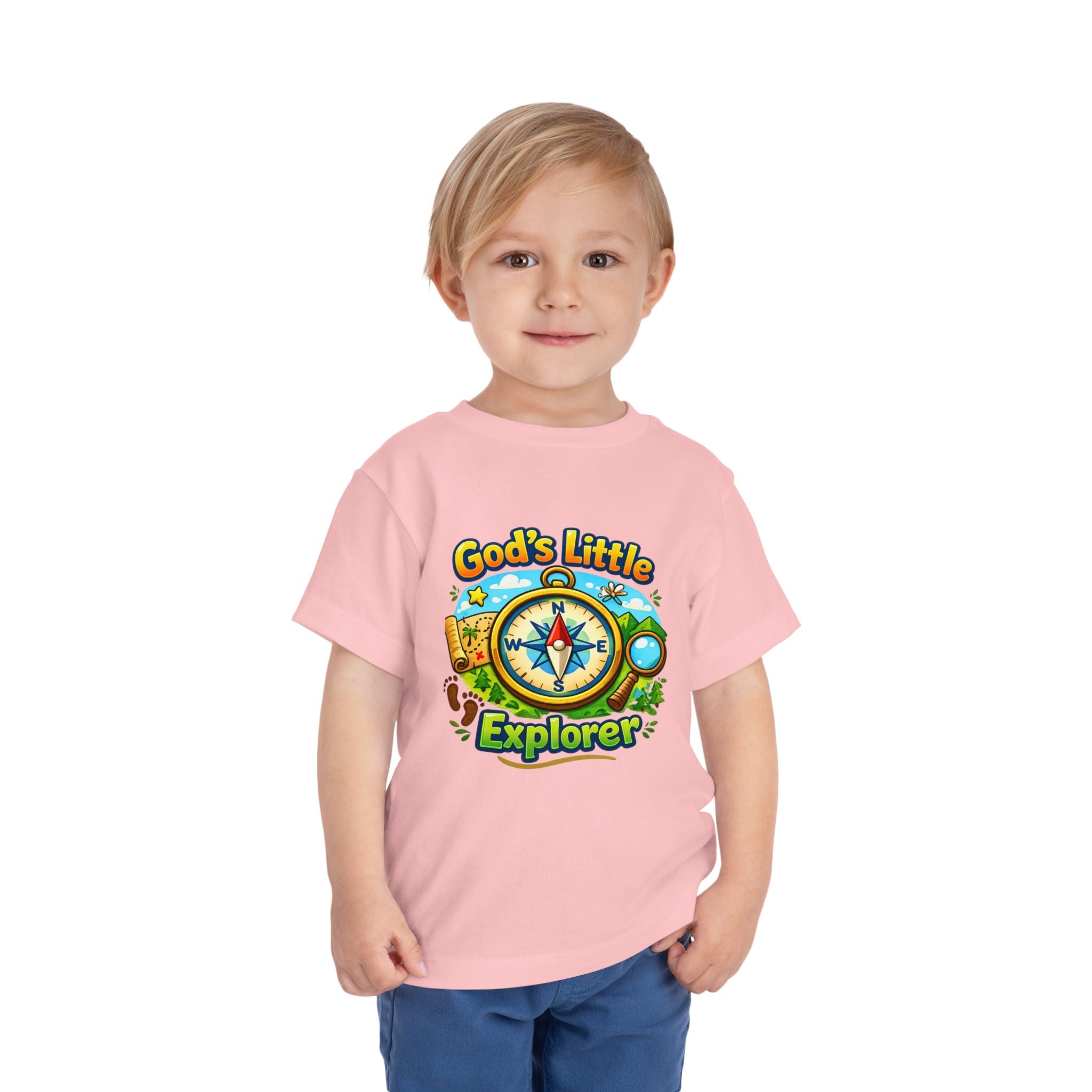 God's Little Explorer Toddler Tee — Christian Kids Compass Adventure Shirt