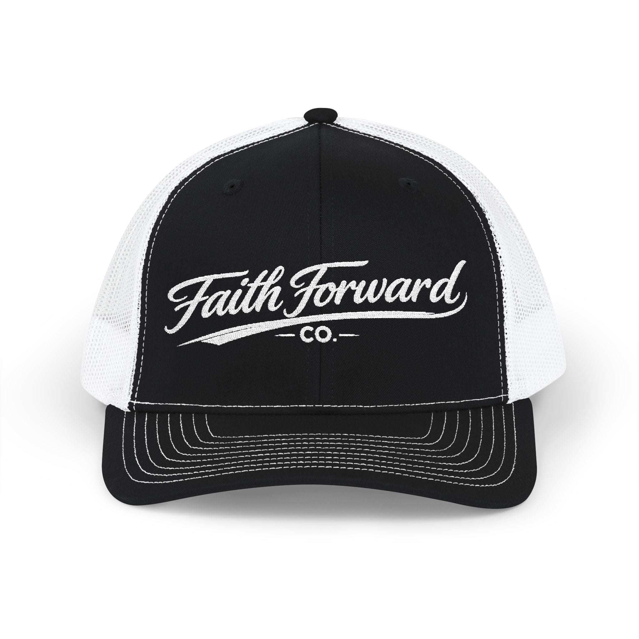 Faith Forward Co. Embroidered Trucker Hat — Adjustable Snapback Cap