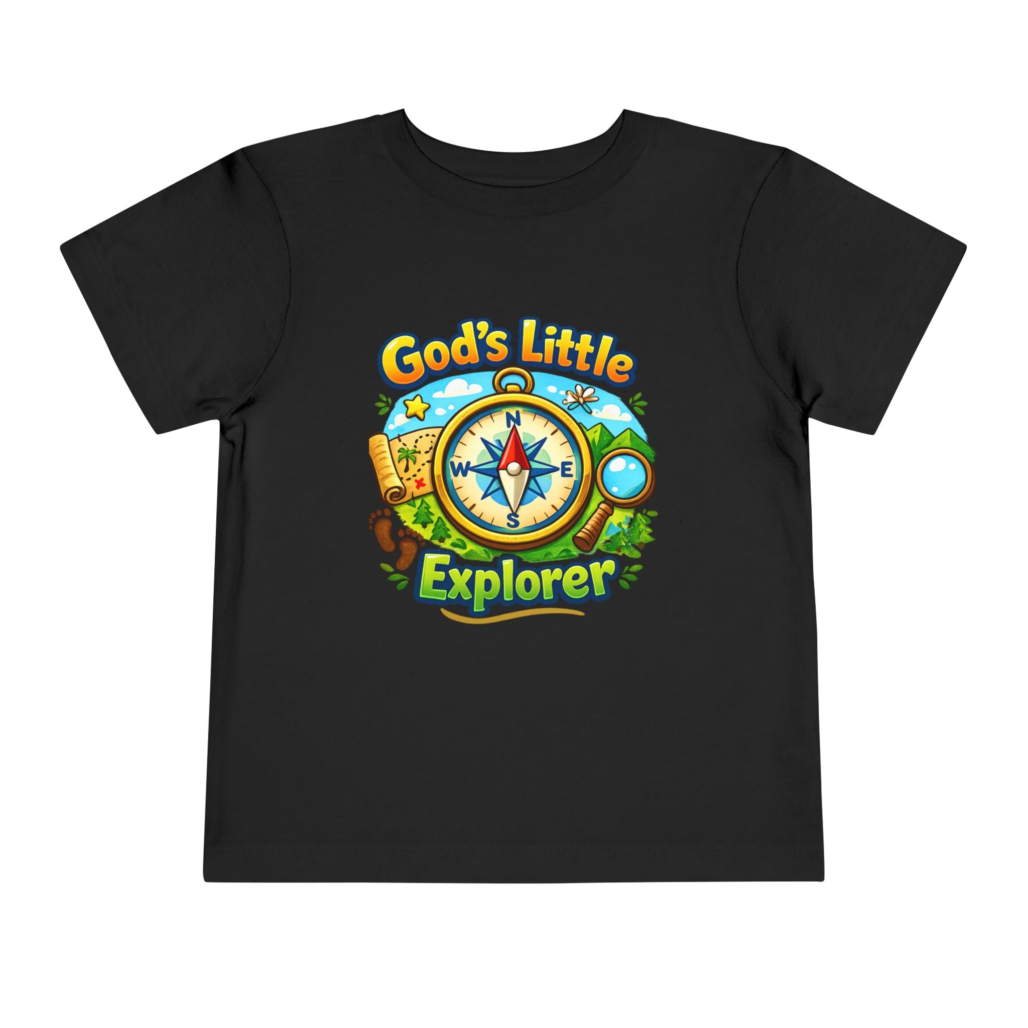 God's Little Explorer Toddler Tee — Christian Kids Compass Adventure Shirt