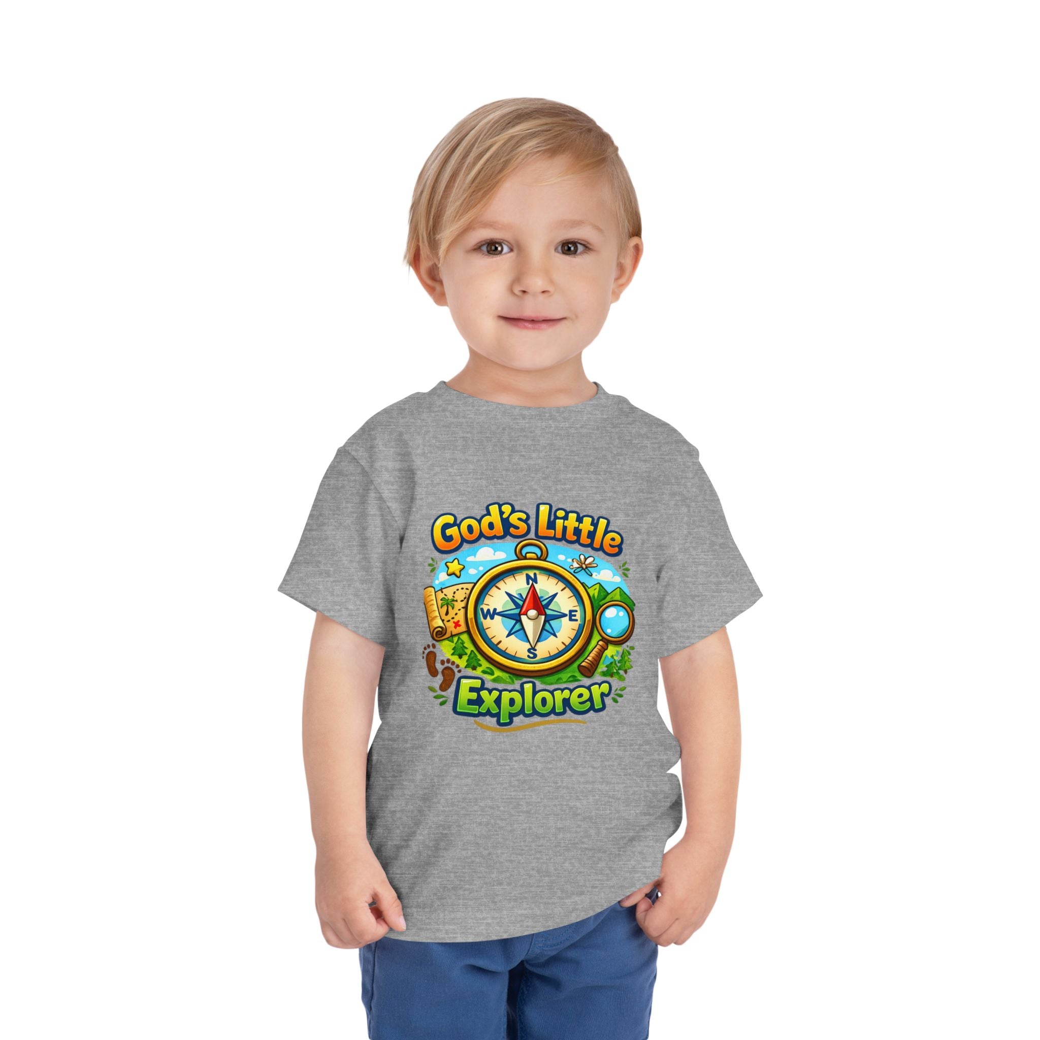 God's Little Explorer Toddler Tee — Christian Kids Compass Adventure Shirt