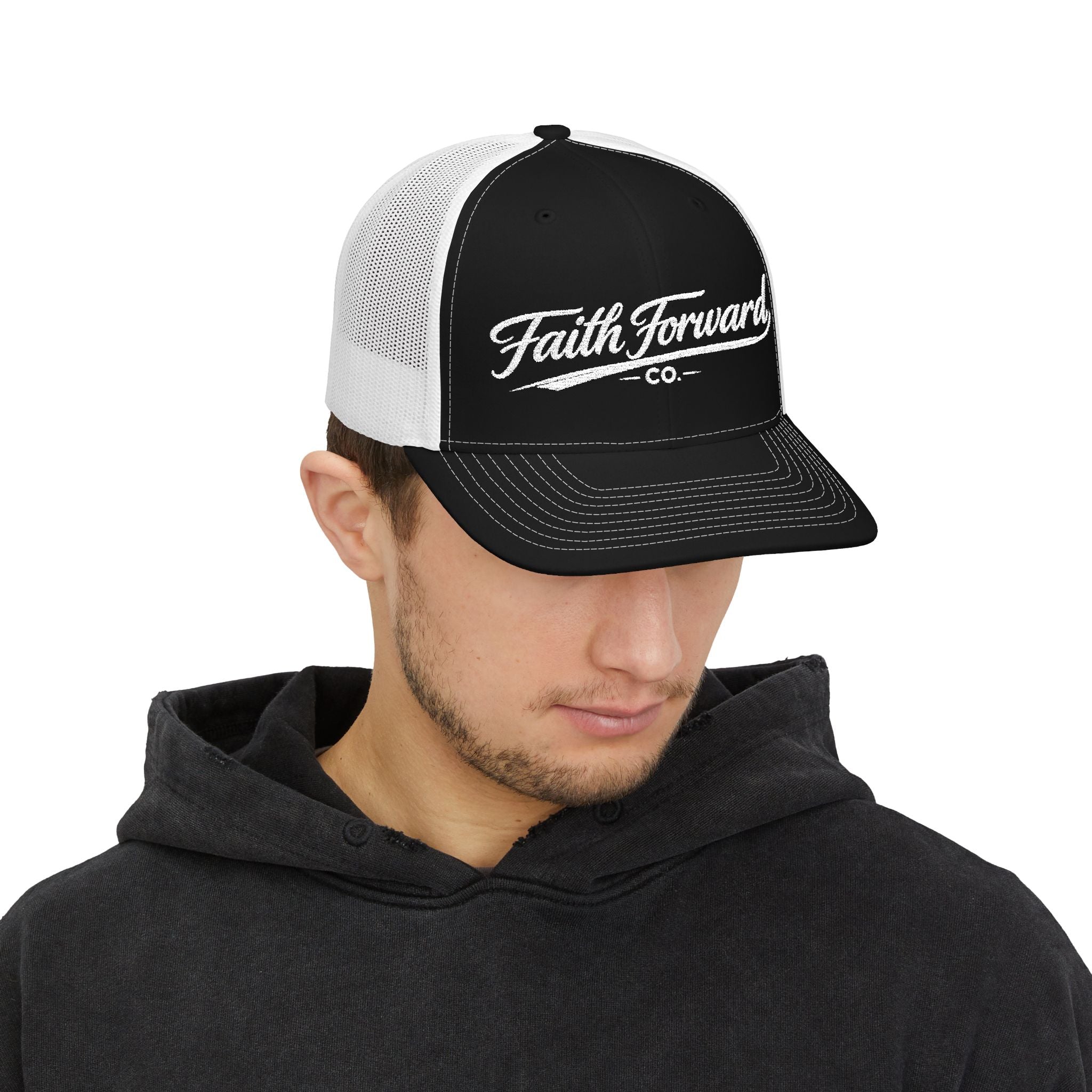 Faith Forward Co. Embroidered Trucker Hat — Adjustable Snapback Cap