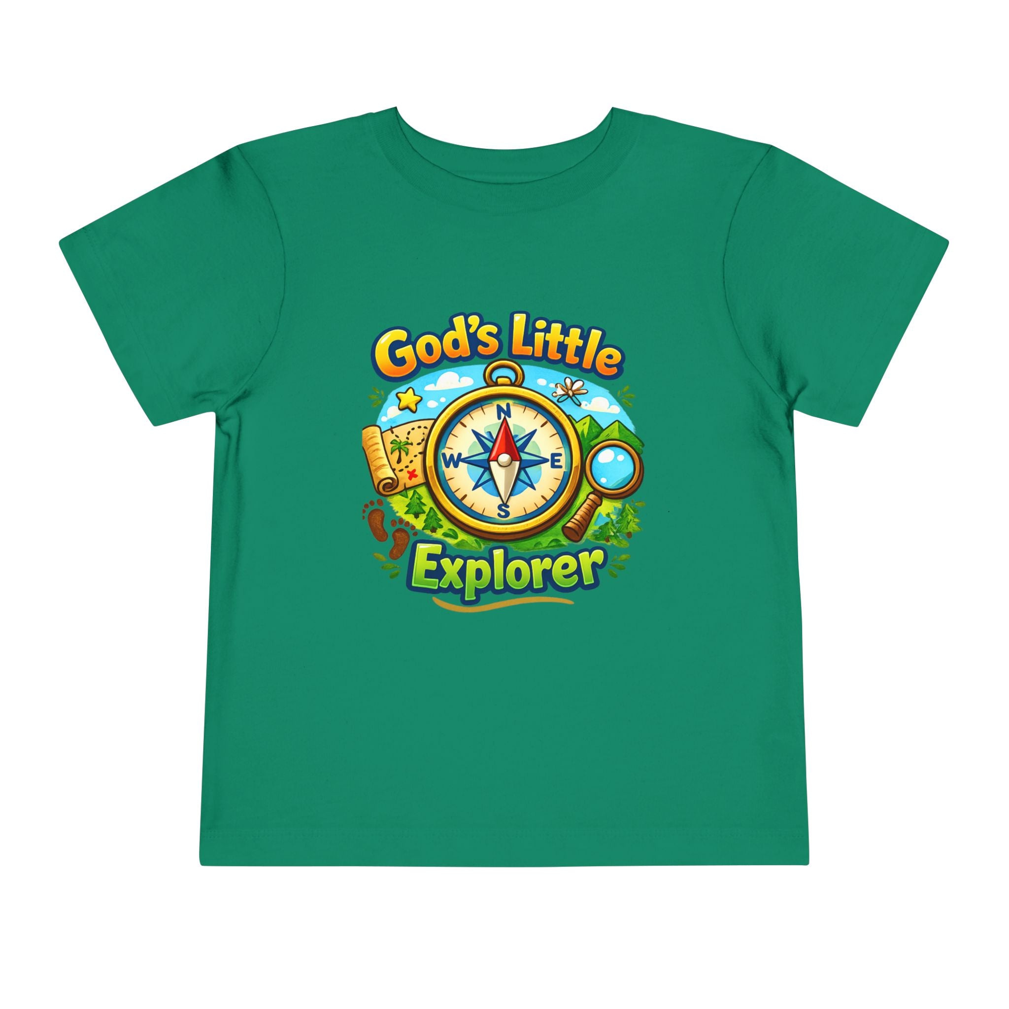 God's Little Explorer Toddler Tee — Christian Kids Compass Adventure Shirt