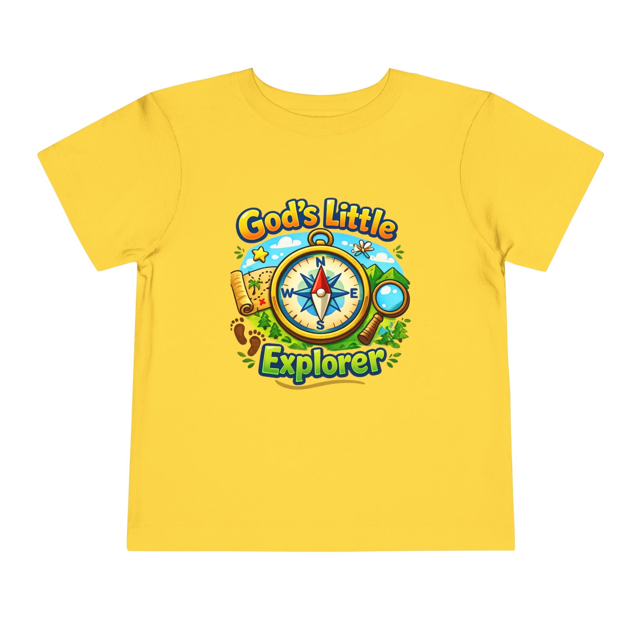 God's Little Explorer Toddler Tee — Christian Kids Compass Adventure Shirt