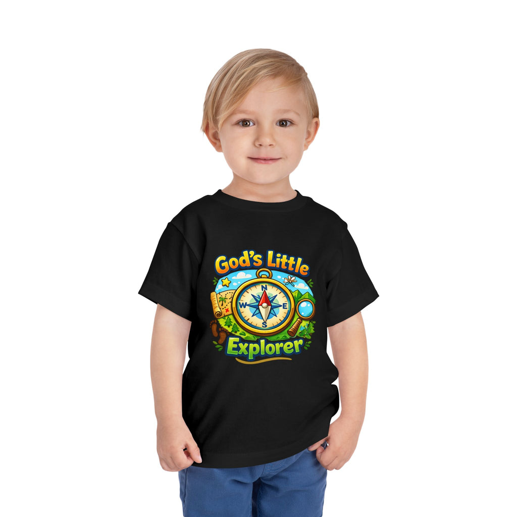 God's Little Explorer Toddler Tee — Christian Kids Compass Adventure Shirt