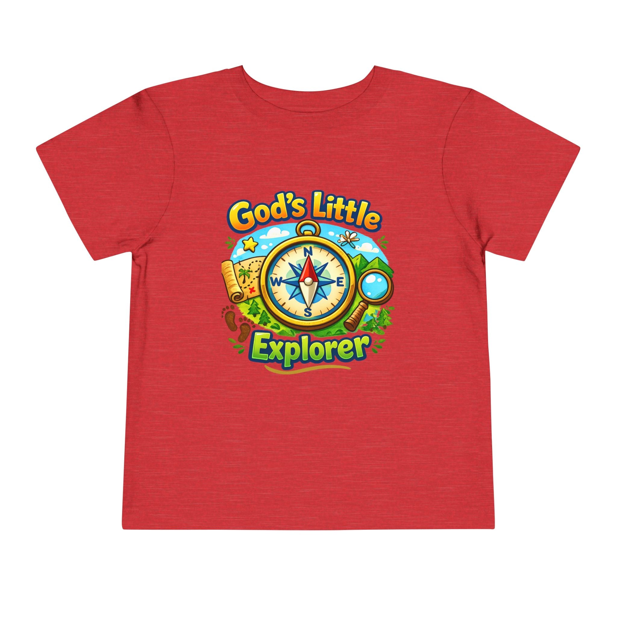God's Little Explorer Toddler Tee — Christian Kids Compass Adventure Shirt