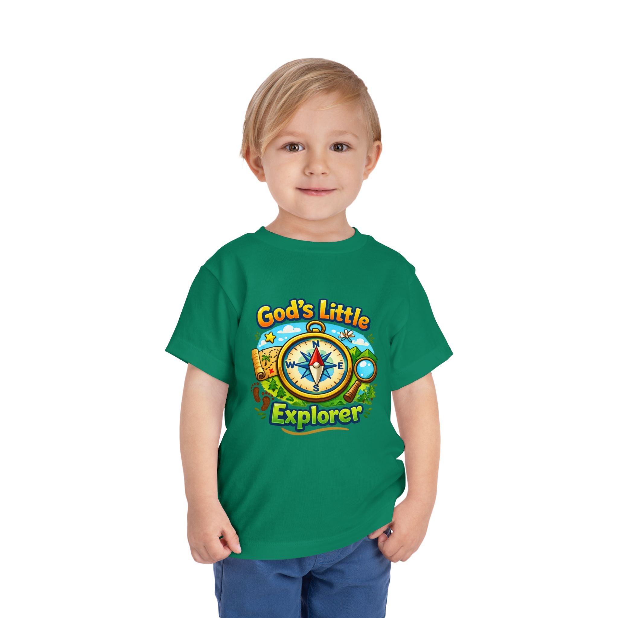 God's Little Explorer Toddler Tee — Christian Kids Compass Adventure Shirt