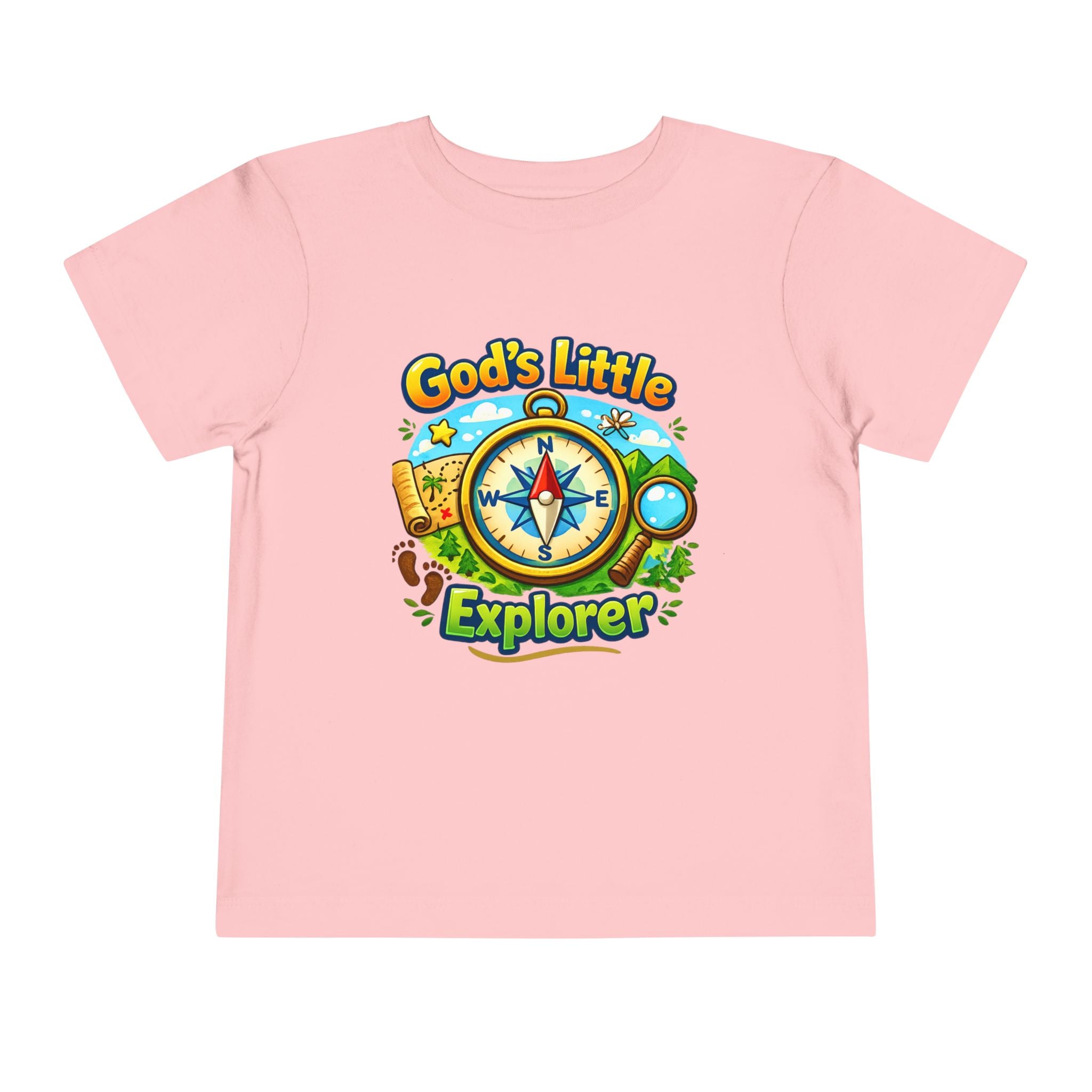 God's Little Explorer Toddler Tee — Christian Kids Compass Adventure Shirt